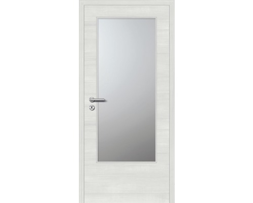 Innentüre CPLPlus stumpf Grigio GL inkl. Lichtausschnitt (ohne Glas) 82,2x201,6 cm rechts Weiße Innentür mit Glaseinsatz und Griff