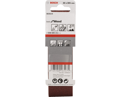 Bosch Schleifband für Holz, 40 x 305 Millimeter