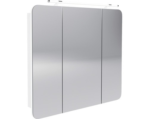 LED-Spiegelschrank Fackelmann Milano 3-türig 90x78x15,5 cm weiß