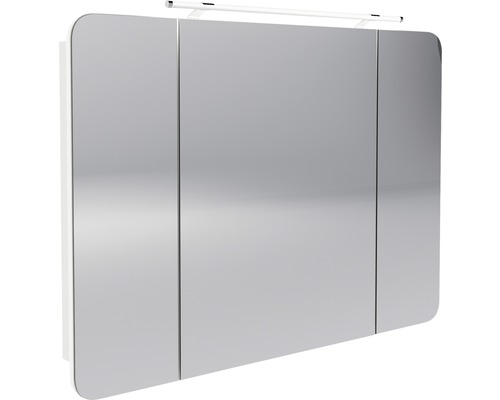 LED-Spiegelschrank Fackelmann Milano 3-türig 110x78x15,5 cm weiß Spiegelschrank mit drei Türen und Beleuchtung