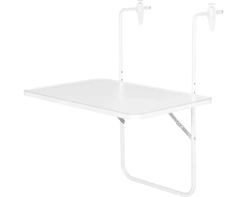 Gartentisch Alco Balkonhänge 60 x 40 cm weiß Gestell aus Stahl in weiß, Gartentischplatte aus Alcotop in weiß Gartentisch Alco Balkonhänge 60 x 40 cm weiß Gestell aus Stahl in weiß, Gartentischplatte aus Alcotop in weiß