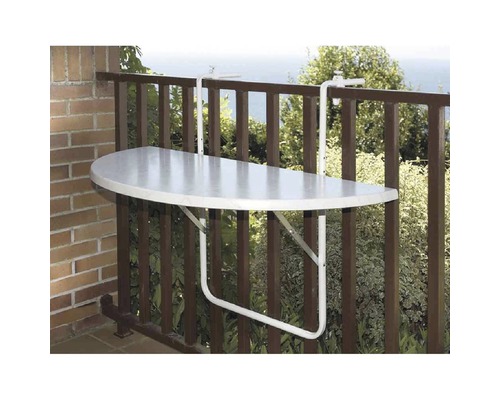 Gartentisch Alco Balkonhänge 100 x 50 cm weiß Gestell aus Stahl in weiß, Gartentischplatte aus Alcotop in weiß Gartentisch Alco Balkonhänge 100 x 50 cm weiß Gestell aus Stahl in weiß, Gartentischplatte aus Alcotop in weiß