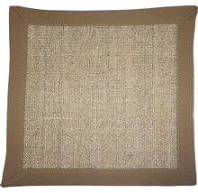 Quadratischer Teppich mit braunem Rand