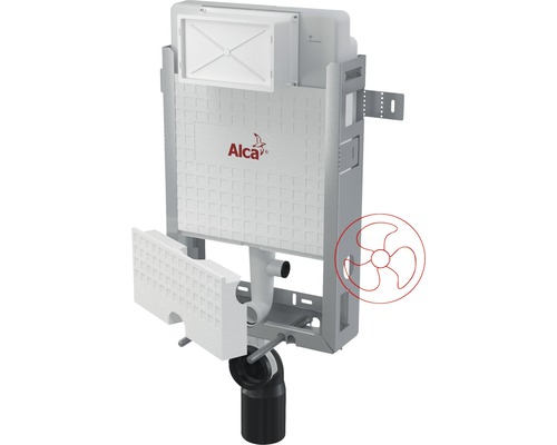 UP-Spülkasten Alca Komfort H:1000 mm für Wand-WC mit Entlüftungsvorbereitung Alca Vorwandelement für Wand WC mit Alca Logo