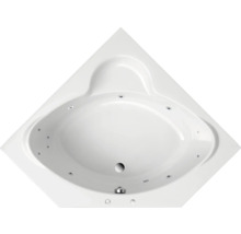 Dreieckige Badewanne mit Whirlpoolfunktion, aus Sanitäracryl