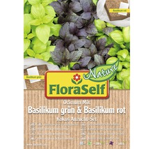 Anzuchtset Flora Self Nature Kokos 'Basilikum grün & Basilikum rot' 0,2 m²-thumb-2