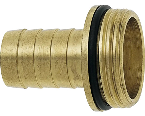 1/3 - Verschraubung Messing mit Bund und O-Ring, 1 1/4" für 1" Gartenschlauch Messing Schlauchverschraubung mit Gewinde und Dichtring