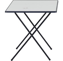 Klapptisch mit quadratischer Tischplatte und Metallgestell