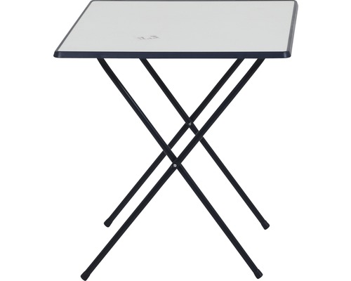 Klapptisch mit quadratischer Tischplatte und Metallgestell