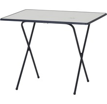 Klapptisch mit rechteckiger Tischplatte und Metallgestell