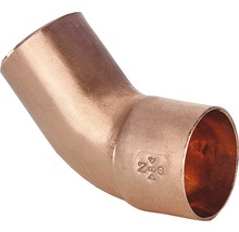 Kupferbogenfitting mit 45 Grad Winkel