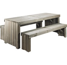 Gartenmöbel-Set Amsterdam Kiefer 8-Sitzer 3-teilig grau