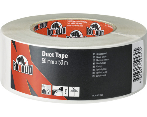 ROXOLID Duct Tape / Gaffa Tape Gewebeband weiß 50 mm x 50 m Roxolid Gewebeklebeband 50 mm x 50 m