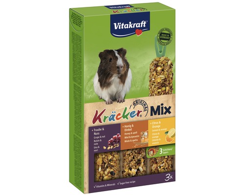 Nagersnack, Vitakraft 3er Kräcker® Meerschweinchen Honig + Popcorn