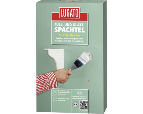 Lugato Füllspachtel/Glättspachtel Glatte Sache 1 Kg Lugato Füll- und Glättspachtel zur Ausbesserung und Renovierung mit Schleif-, Bohr- und Sägefunktion