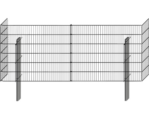 Drahtzaun mit Pfosten zur Grundstücksbegrenzung