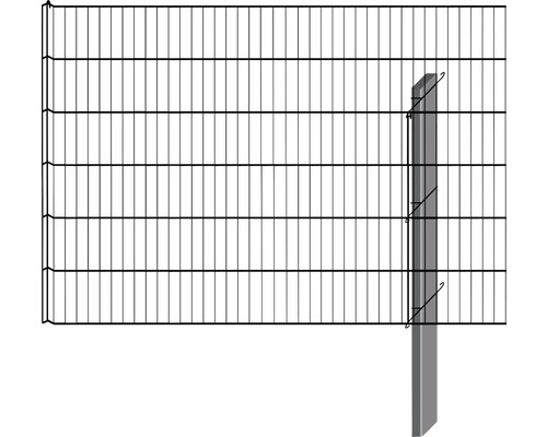 Doppelstabmattenzaun mit Pfosten zur Gartenbegrenzung