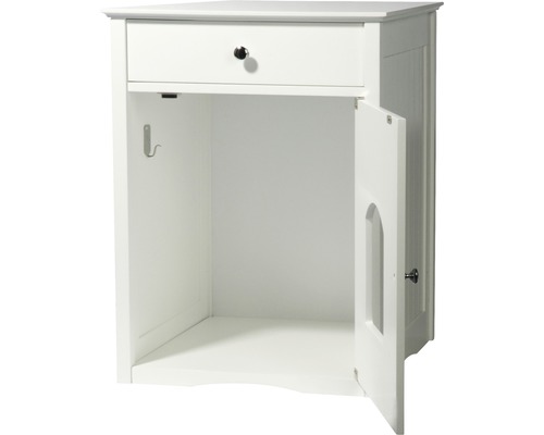 Weißer Unterschrank mit einer Schublade und einer Tür