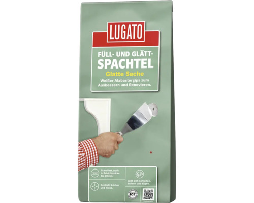 Lugato Füllspachtel/Glättspachtel Glatte Sache 2 Kg Lugato Füll- und Glättspachtel Sack zur Reparatur von Wänden