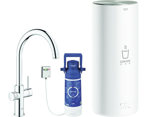 Küchenarmatur mit Filterfunktion und Kochend heißes Wasser Grohe Red chrom 30079001