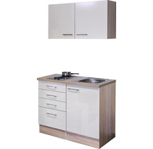 Miniküche Flex Well Nepal Kaschmir glänzend/Sonoma Eiche 100x60 cm inkl. Einbaugeräte-thumb-1 Miniküche Flex Well Nepal Kaschmir glänzend/Sonoma Eiche 100x60 cm inkl. Einbaugeräte-thumb-1