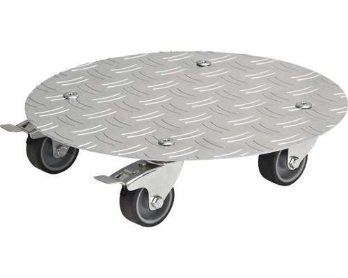 Pflanzenroller Wagner System Multi Roller Aluminium Ø 30 cm silber Pflanzenroller aus Metall mit vier Rädern