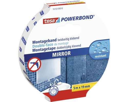 Montageband Tesa Powerbond Montageband für Spiegel 19 mm x 5 m