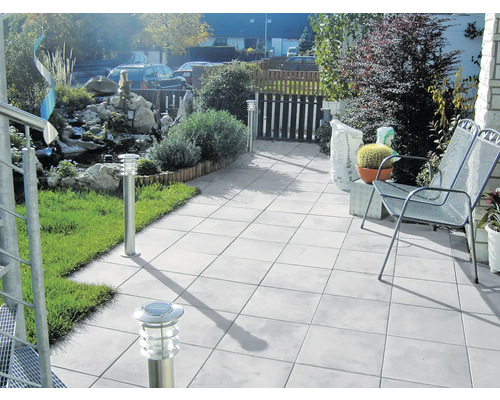 Beton Terrassenplatte iStone Basic weiß-schwarz 60 cm x 40 cm x 4 cm