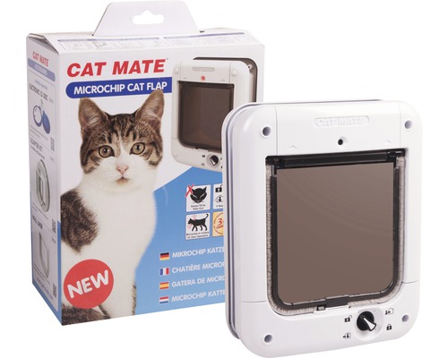 Katzenklappe Cat Mate ELITE Microchip gesteuerte Katzentür ca. 20 cm x 25 cm weiß