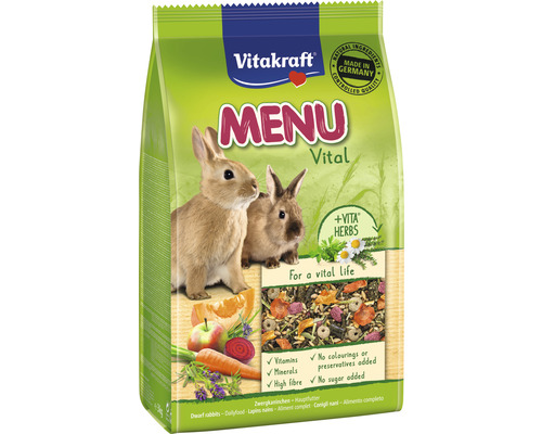 Nagerfutter, Vitakraft Menü Vital Zwergkaninchen 3 kg Vitakraft Menu Vital Zwergkaninchenfutter im Beutel