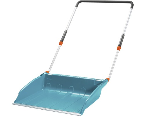 Schneeschieber aus Kunststoff mit Aluminiumkante und verstellbarem Griff
