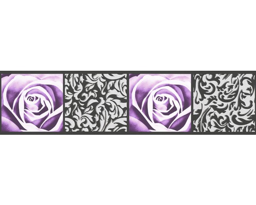 Selbstklebende PVC-Bordüre A.S. Creation Only Borders 9 Rosen lila 5 m x 13 cm