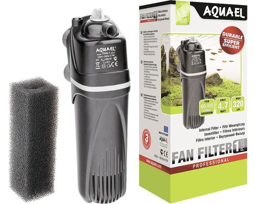 Aquael Innenfilter für Aquarien mit einer Verpackung