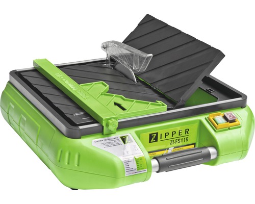 Fliesenschneidmaschine mit Führungsschiene und Schutzvorrichtung