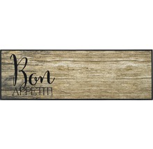 Fußmatte mit dem Schriftzug ''Bon Appetit'' und Holzmuster
