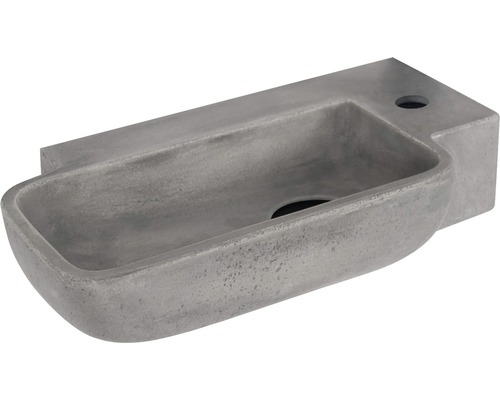 Handwaschbecken aus Beton Hura mit Beschichtung assymetrisch 36x19 cm grau