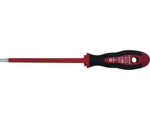 Haupa Schraubenzieher VDE Schlitz 5,5x125 mm Schlitz Schraubendreher mit isoliertem Schaft und ergonomischem Griff