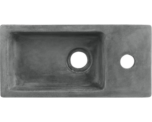 Aufsatzwaschtisch aus Beton mit Hahnloch