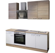 Küchenblock Flex Well Samoa 9834 weiß/Sonoma Eiche 210 cm inkl. Einbaugeräte-thumb-3 Küchenblock Flex Well Samoa 9834 weiß/Sonoma Eiche 210 cm inkl. Einbaugeräte-thumb-3