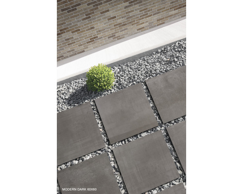 FLAIRSTONE Feinsteinzeug Terrassenplatte Modern Dark rektifizierte Kante 60 cm x 60 cm x 2 cm