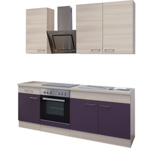 Küchenblock Flex Well Focus Akazie-Dekor/Aubergine 210 cm inkl. Einbaugeräte-thumb-3 Küchenblock Flex Well Focus Akazie-Dekor/Aubergine 210 cm inkl. Einbaugeräte-thumb-3