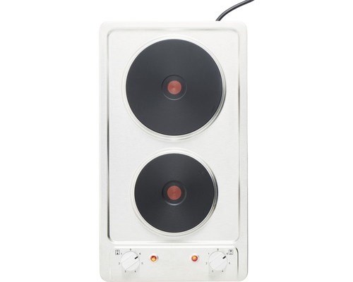 Doppelkochplatte aus Edelstahl mit zwei Kochfeldern