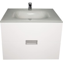 Badmöbel-Set Sanotechnik Rave 90 Glas 122x90,5x51,5 cm Glaswaschbecken weiß mit Spiegelschrank-thumb-1 Badmöbel-Set Sanotechnik Rave 90 Glas 122x90,5x51,5 cm Glaswaschbecken weiß mit Spiegelschrank-thumb-1