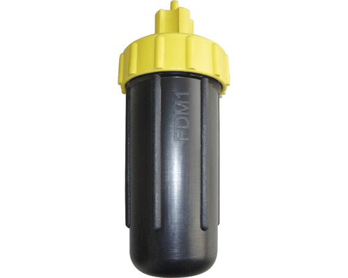 Dosenmuffe 4 x 5 - 14 mm schwarz Tropfschlauchfilter mit gelbem Deckel