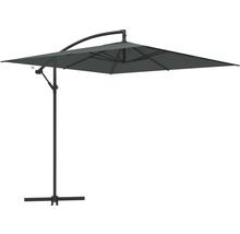 Sonnenschirm Ampelschirm Soluna Lyon mit Kurbelfunktion und Kreuzfußständer 250x250 cm Polyester dunkelgrau-thumb-0 Sonnenschirm Ampelschirm Soluna Lyon mit Kurbelfunktion und Kreuzfußständer 250x250 cm Polyester dunkelgrau-thumb-0