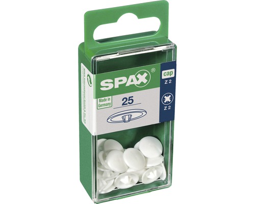 Spax Zierkappen f. Kreuzschlitzschrauben Kunststoff PZ 2, 25 Stück Spax Zierkappen f. Kreuzschlitzschrauben Kunststoff PZ 2, 25 Stück