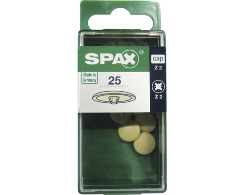 Spax Zierkappen f. Klopflochschrauben Kunststoff PZ 2, 25 Stück Spax Abdeckkappen Z 2, 25 Stück