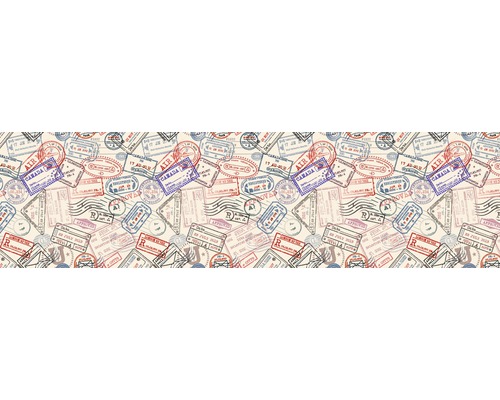 Küchenrückwand mySpotti splash Stamps 2200x600x0,2 mm Muster mit verschiedenen Passstempeln