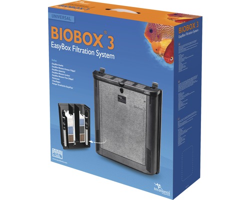 Verpackung einer Biobox 3 EasyBox Filteranlage für Aquarien