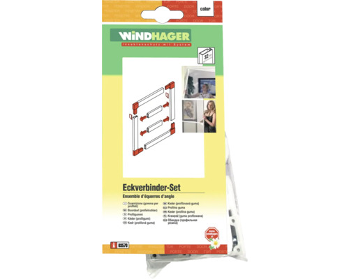 Eckverbinder-Set für 32 mm Profile Tür und Fenster weiss Windhager Eckverbinder Set für Insektenschutzgitter